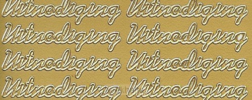 Stickervel uitnodiging 44 p vel goud