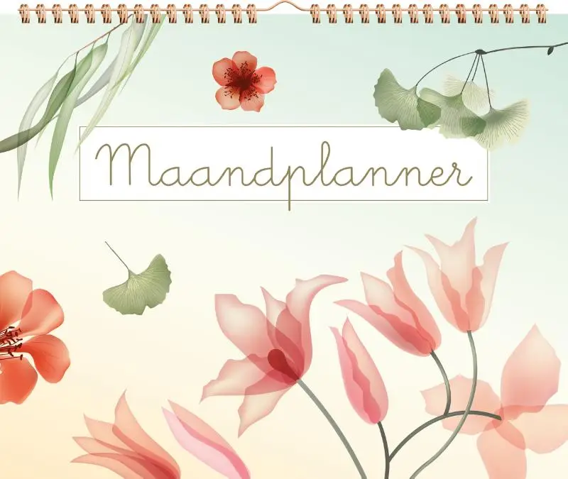 Maandplanner transparante bloemen