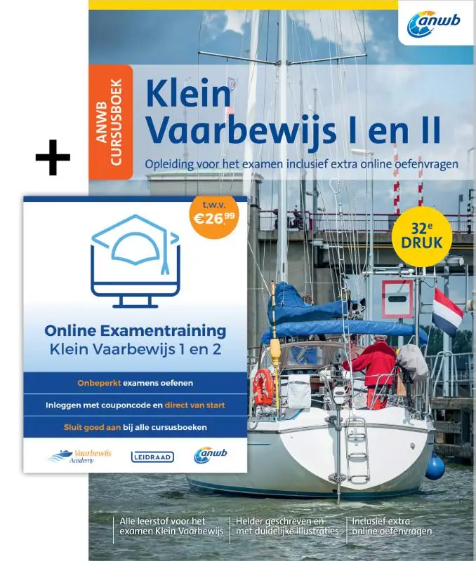 ANWB Cursusboek Klein Vaarbewijs I en II inclusief online examentraining