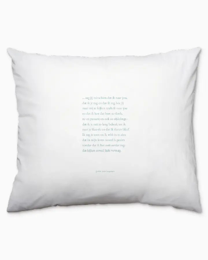 Plint Kussensloop 'Zag jij mischien' Joost Zwagerman