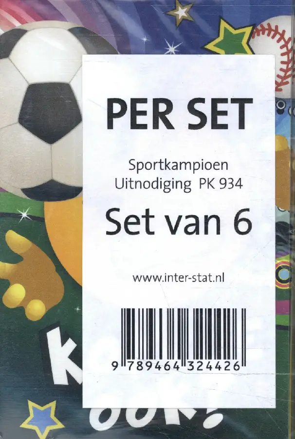 Sportkampioen uitnodiging PK 934 - set van 6