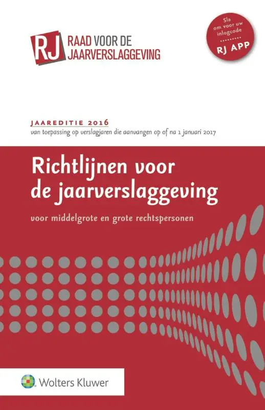 Richtlijnen voor de jaarverslaggeving / 2016