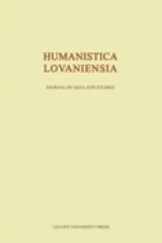 Humanistica Lovaniensia / Vol. LIX - 2010