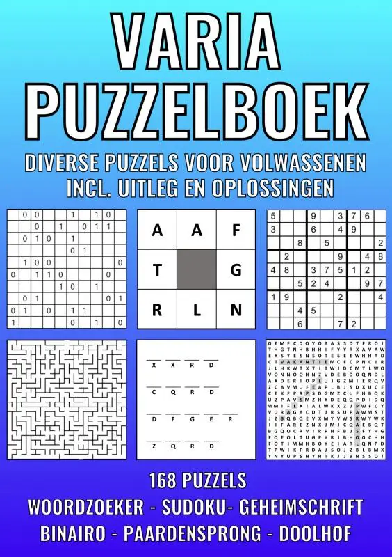 Varia Puzzelboek - Diverse Puzzels voor Volwassenen - Incl. Uitleg en Oplossingen - Nr. 41