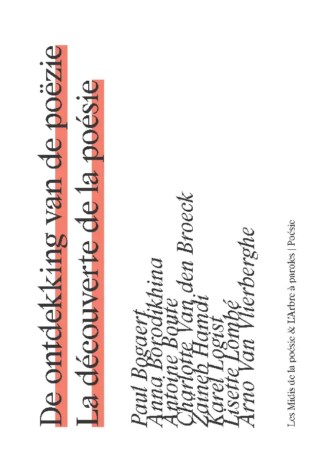 De ontdekking van de poëzie. La découverte de la poésie