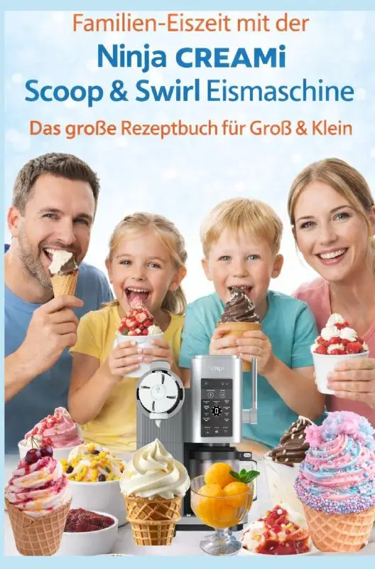 Familien-Eiszeit mit der Ninja CREAMi Scoop & Swirl Eismaschine - Das große Rezeptbuch für Groß & Klein:Über 100 leckere & kinderfreundliche Rezepte