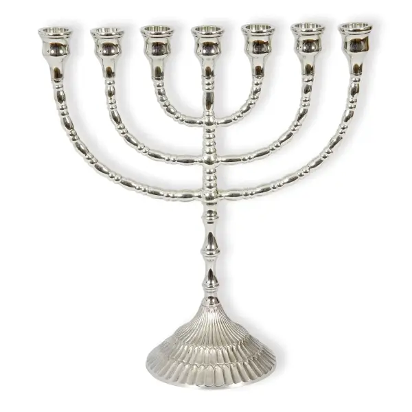 Menorah 24.5cm zilverkleur
