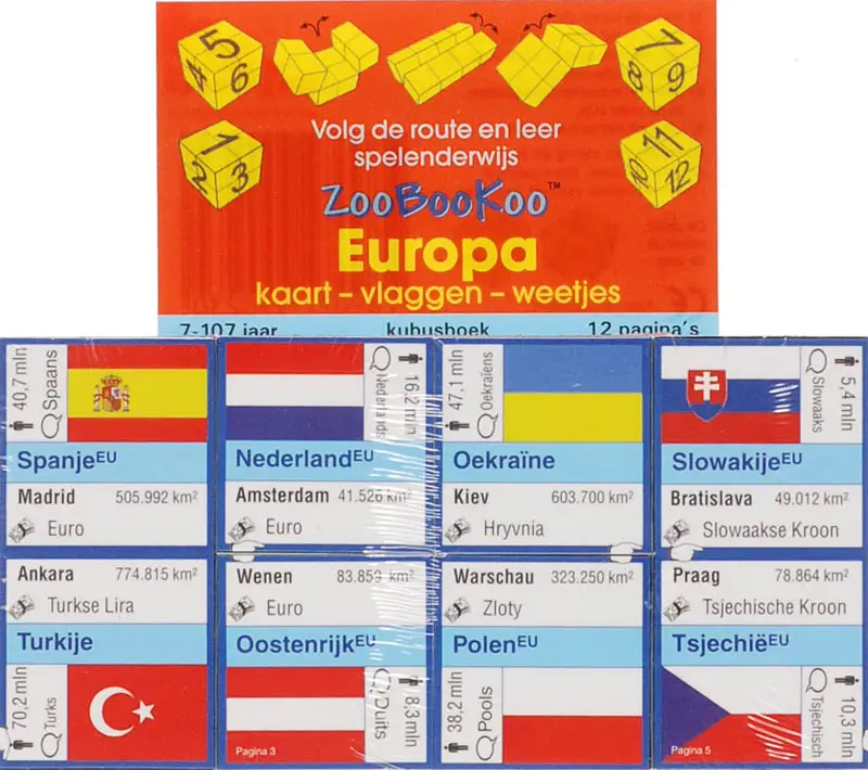 Europa / Kaart,Vlaggen, Weetjes