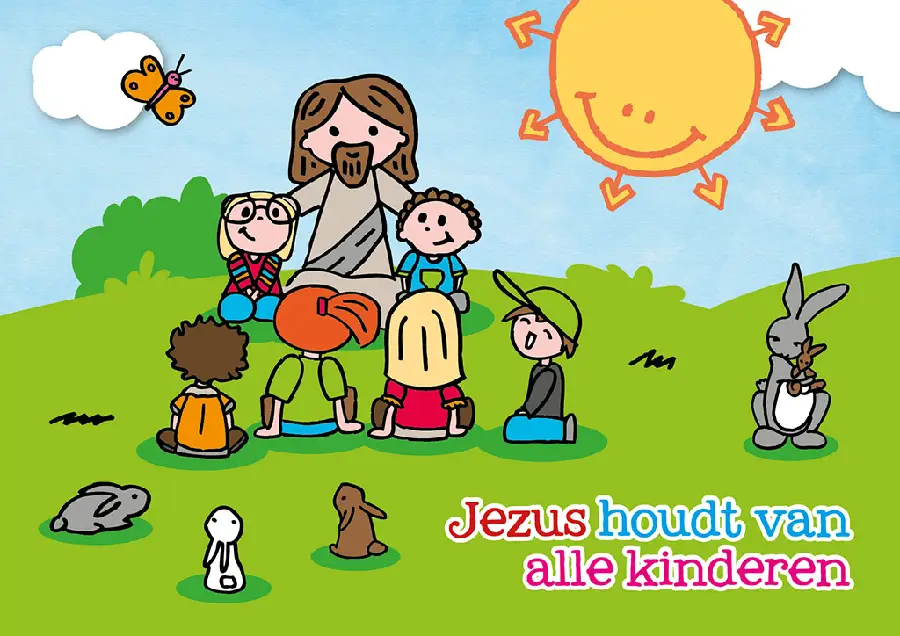Kaart Jezus houdt van alle kinderen