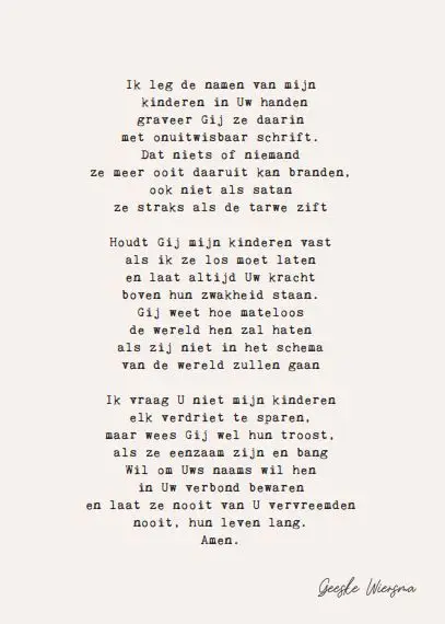 Ik leg de namen van mijn kinderen