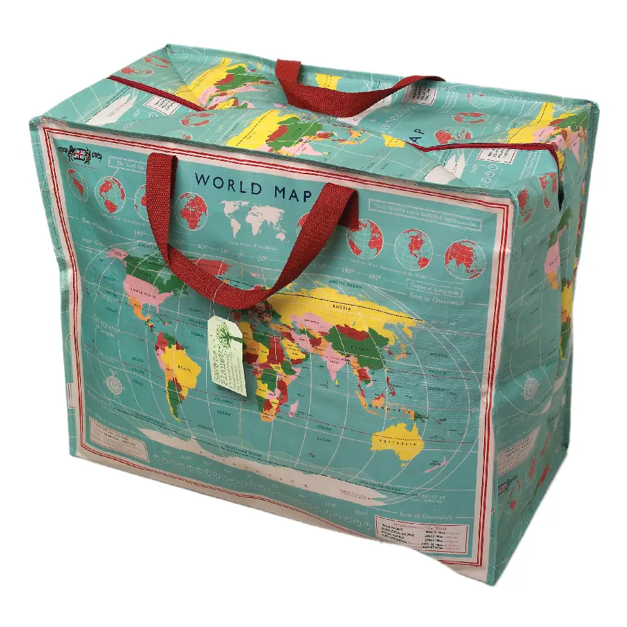 Jumbo Shopper zak vintage world map