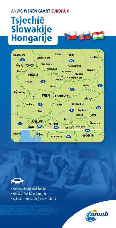ANWB *Wegenkaart Europa 6. Tsjechië/Slowakije/Hongarije