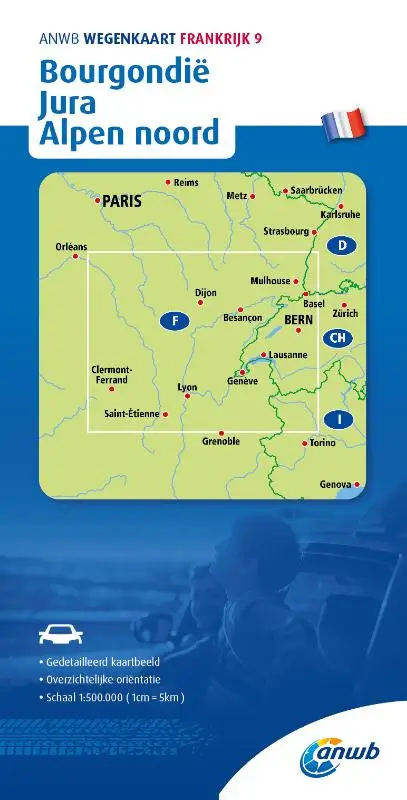 ANWB Wegenkaart Frankrijk 9. Bourgondie/Jura/Alpen-Noord