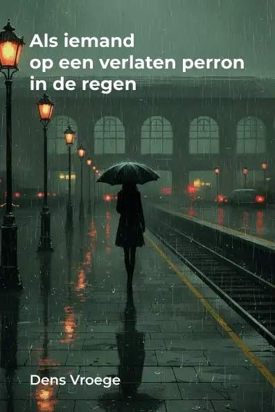 Als iemand op een verlaten perron in de regen