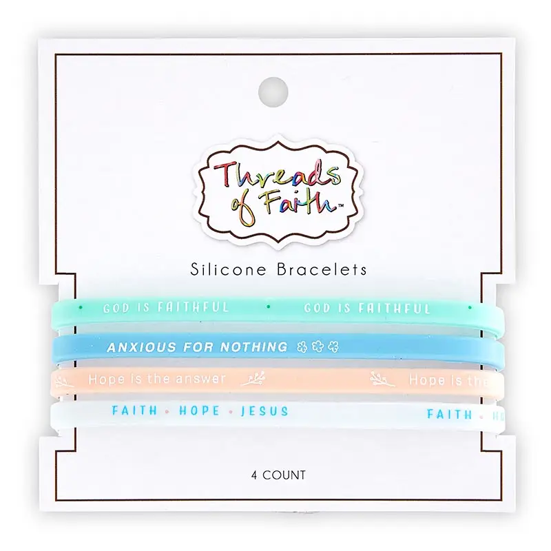 Silicone Bracelet set God is faithful