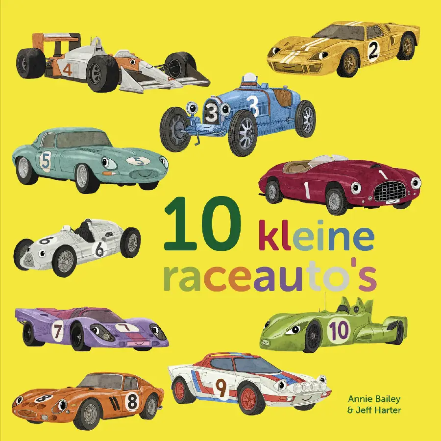 Tien kleine raceauto's