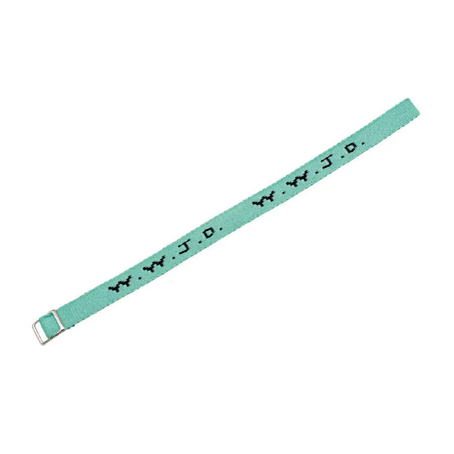 W w j d armbandje geweven Mint groen